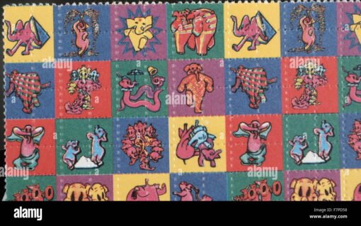 lsd in a colourful blotter lysergic acid diethylamide or acid a psychedelic F7PD58